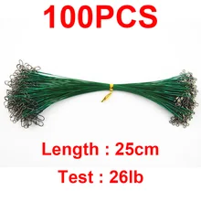 100 шт. 25 см нейлоновое покрытие рыболовная проволока лидер из нержавеющей стали плетеная Трассировка спиннинг снасти для лучшего рыбака стальная проволочная линия с защелкой поворотный