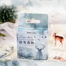 Синий зимний лес уплотнительные наклейки подарочные бумажные наклейки s 45 шт
