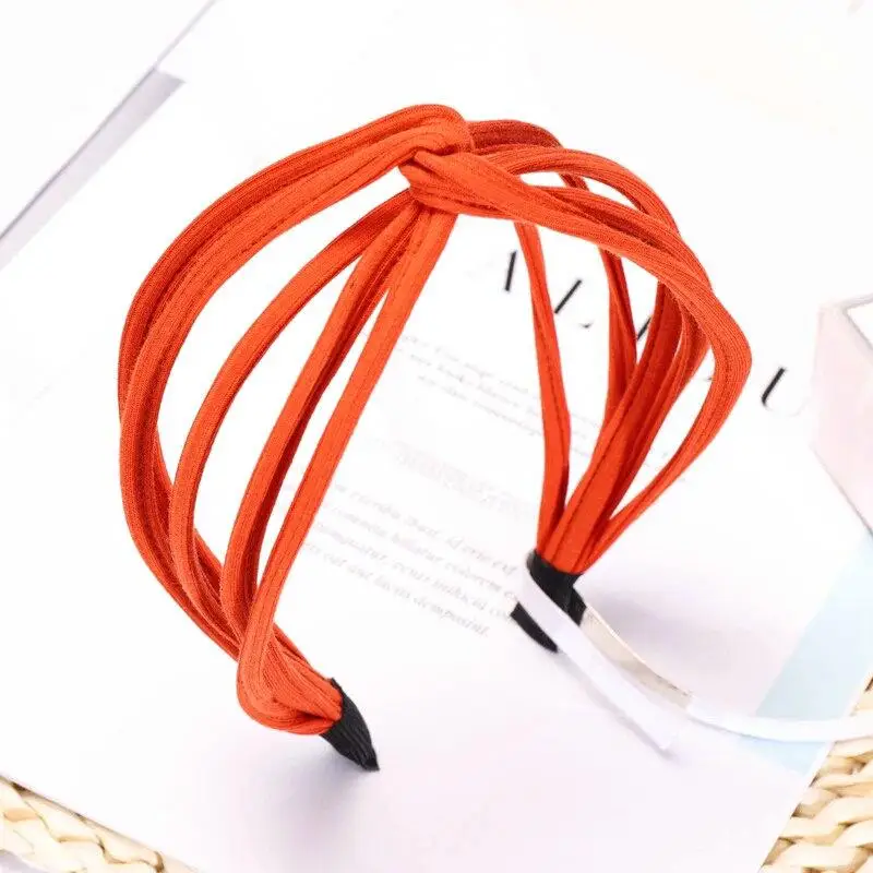 Orange 1 шт. новые милые тканевые повязки для волос, повязки на голову для женщин, женские эластичные повязки на голову, одноцветная повязка на голову для женщин, аксессуары для волос, головные уборы - Цвет: Orange