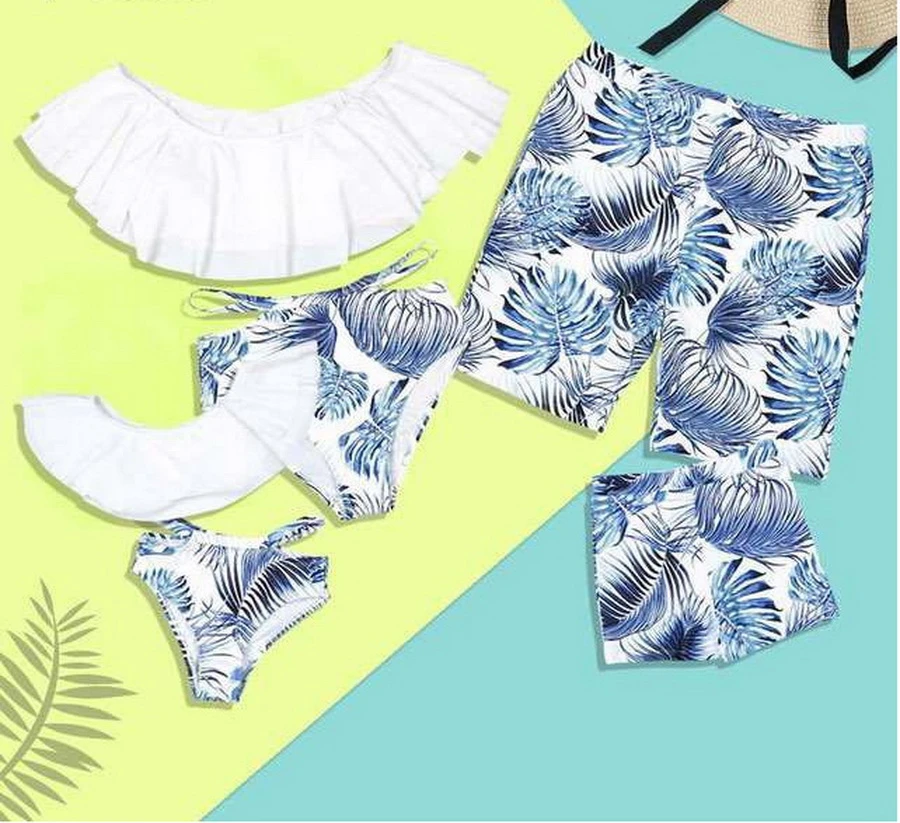 mom and baby boy matching swimsuits