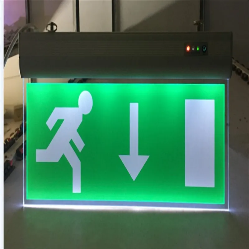 

CLAITE 3W LED Downward Exit Sign Emergency Light with Ni-Cd1.2V Battery 90Mins 3Hours Duration Time Rechargeable LED Sign Light