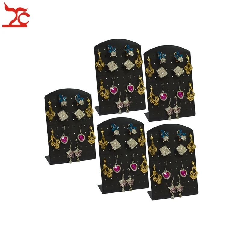 Wholesale 5Pcs Black Acrylic 36Pairs Fashion Earrings Display Stand Rack  Mini Earring Display Organizer Storage Holder StandLow