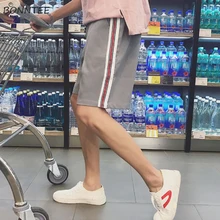 Мужские шорты кэжуал в полоску Свободные Harajuku корейский стиль досуг простые универсальные студенческие повседневные короткие мужские s Ulzzang мягкие шикарные Новые