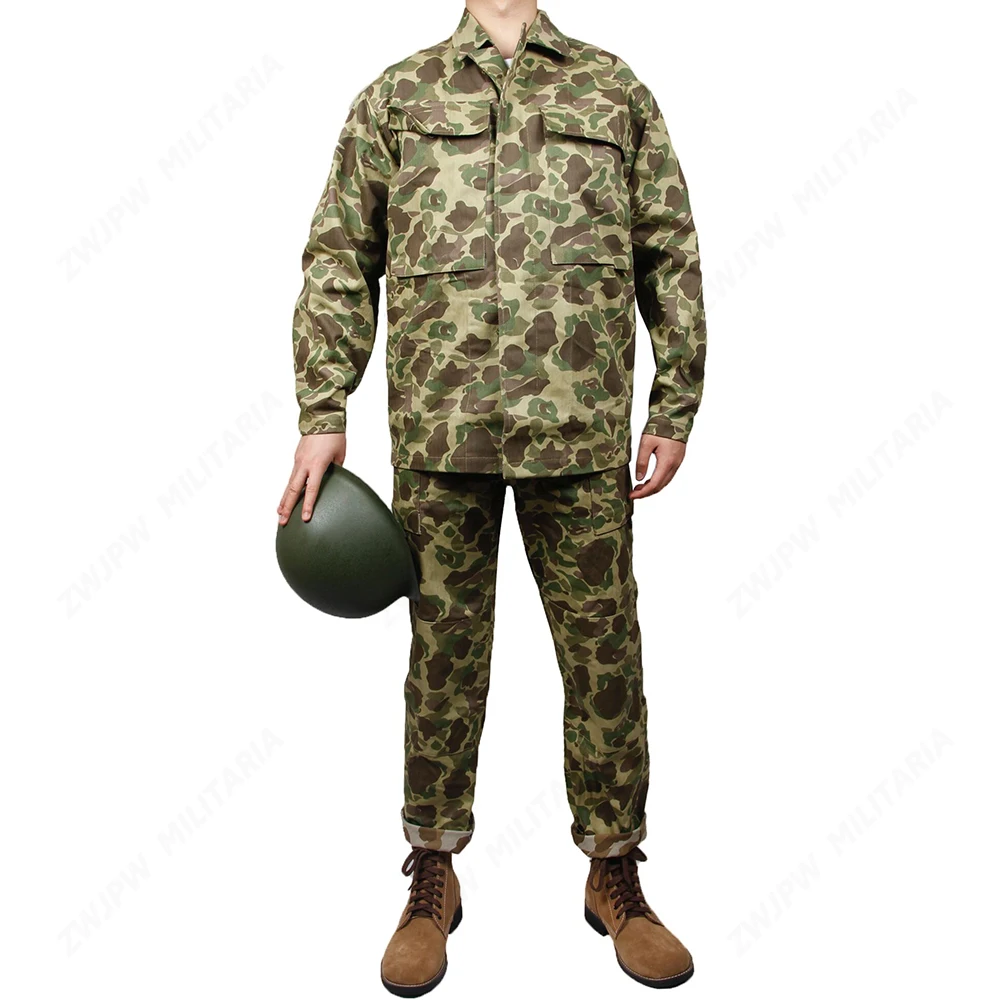 

WW2 US MARINE CORPS ARMY HBT PACIFIC CAMOUFLAGE JACKET and pants US/501103（no shoes，no Helmet0