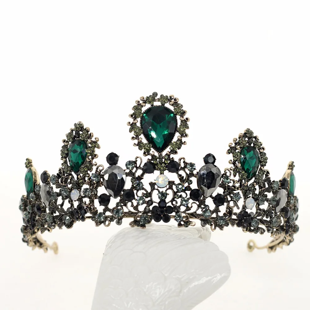 

Baroque Tiaras Crowns Crystal Rhinestone Headdress Pageant Bridal Wedding Accessories Wedding Rhinestones Headpiece Tiara