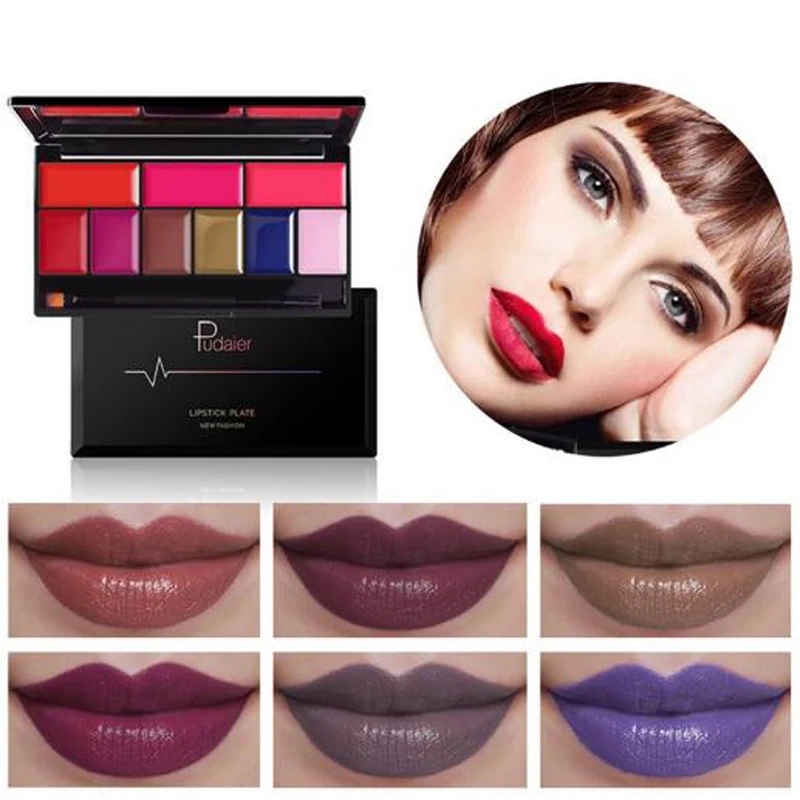 Pudaier 9 Colors Matte Lipstick Palette Lips Long Lasting Waterproof