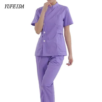 

2020 Summer Women Hospital Medical Scrub Clothes Set Fashionable Design Slim Fit Dental Scrubs Beauty Nurse Uniform Cloths
