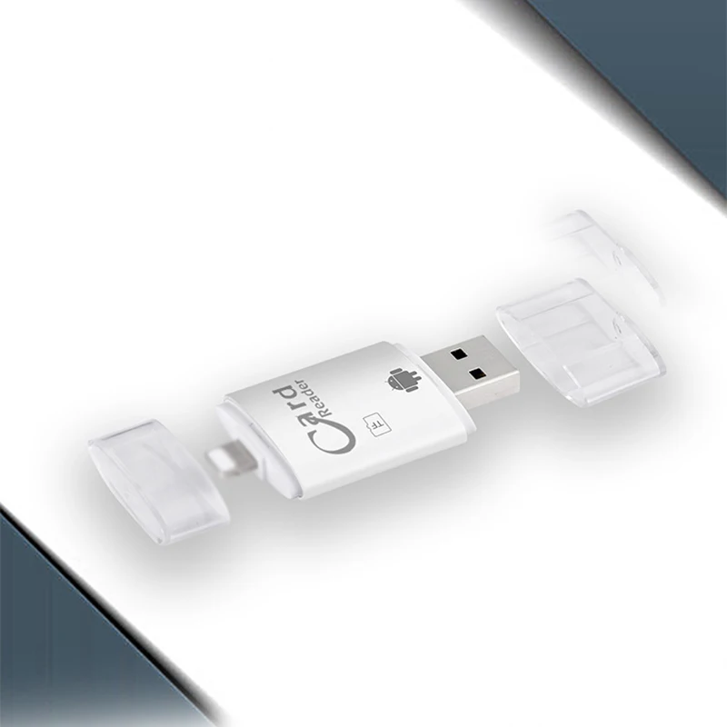 3 в 1 8Pin/Micro-USB/Usb 2,0 Устройство чтения карт памяти Sd Otg Micro-Sd/Sdxc/Sdhc Tf для iOS iPhone Android (8Pin + Sd)