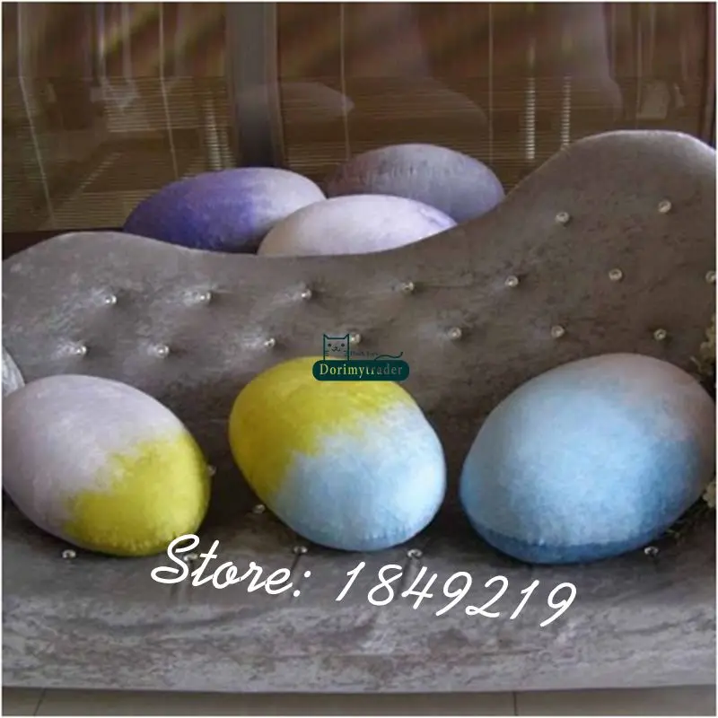 

Dorimytrader New 3 Pcs 46cm x36cm x 25cm Colorful Living Stone Pillow Toy Big Plush Soft Egg Shape CUSHION Free Shipping DY61070