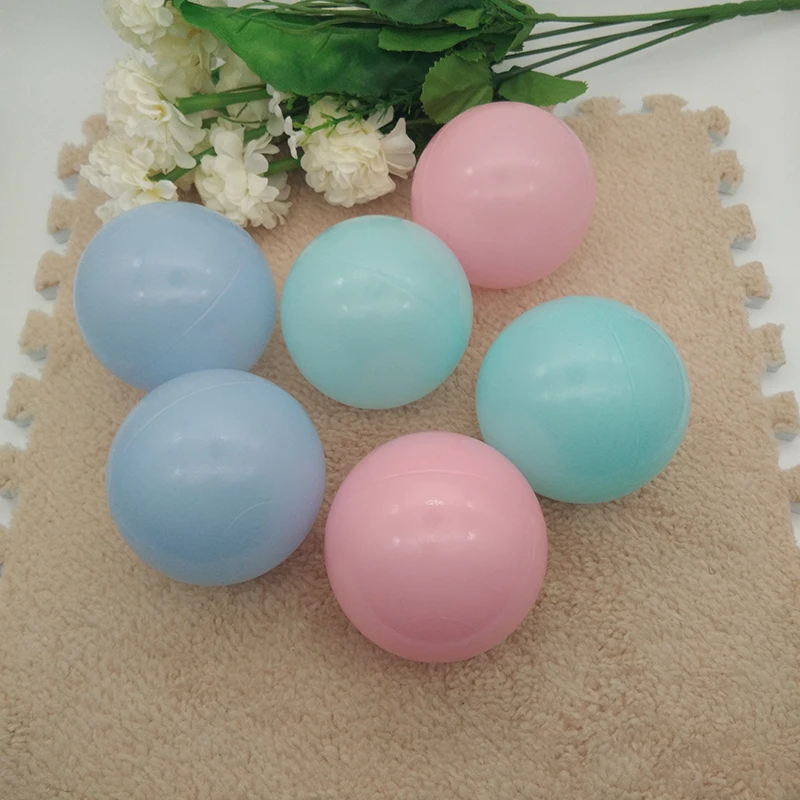 

100pcs/lot 8cm Plastic Stress ball Pits Candy Color Beads in swimming Pool Ocean Wave Ball Baby Toys Stress Air Ball Green Blue