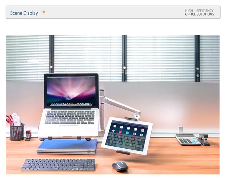 Прочный Двойной Рычаг Универсальный вращение подставки алюминиевый сплав ноутбук монтажный зажим Поддержка 9-15 дюймов ноутбук/планшет