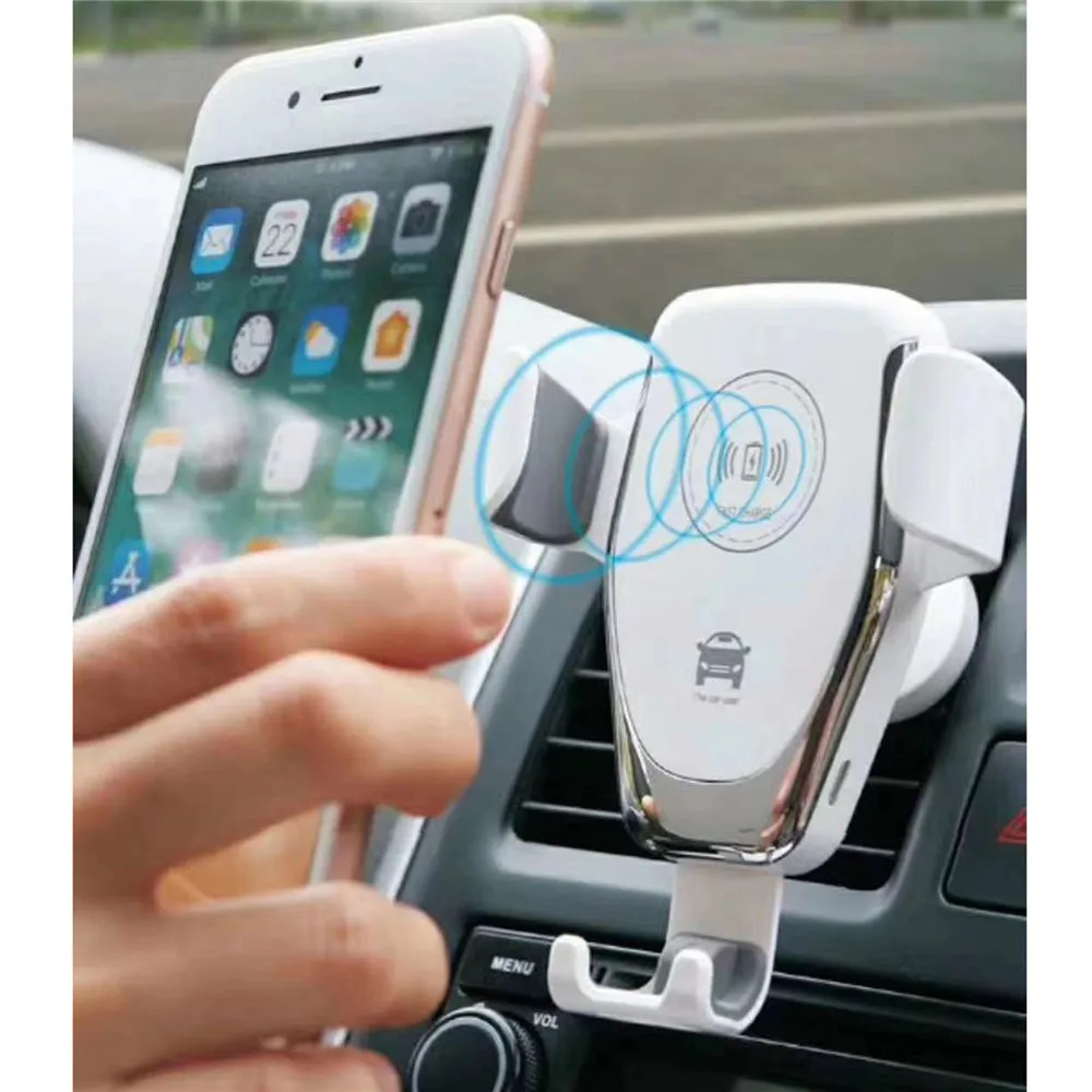 

10W Qi fast wireless car phone charger mount air vent holder gravity for iphone samsung universal car automatic wireless charger