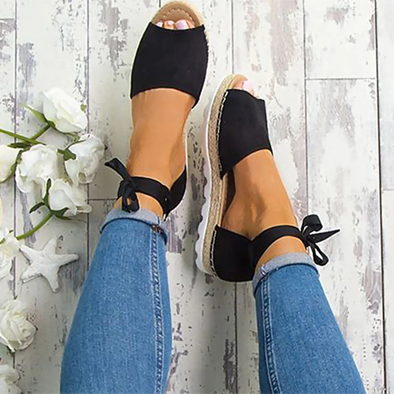 

Women Sandals Soft Bottom Flats Sandals Peep Toe Casual Shoes Woman Low Heels Sandals Plus Size 35-44 Ankle Strap Summer Shoes