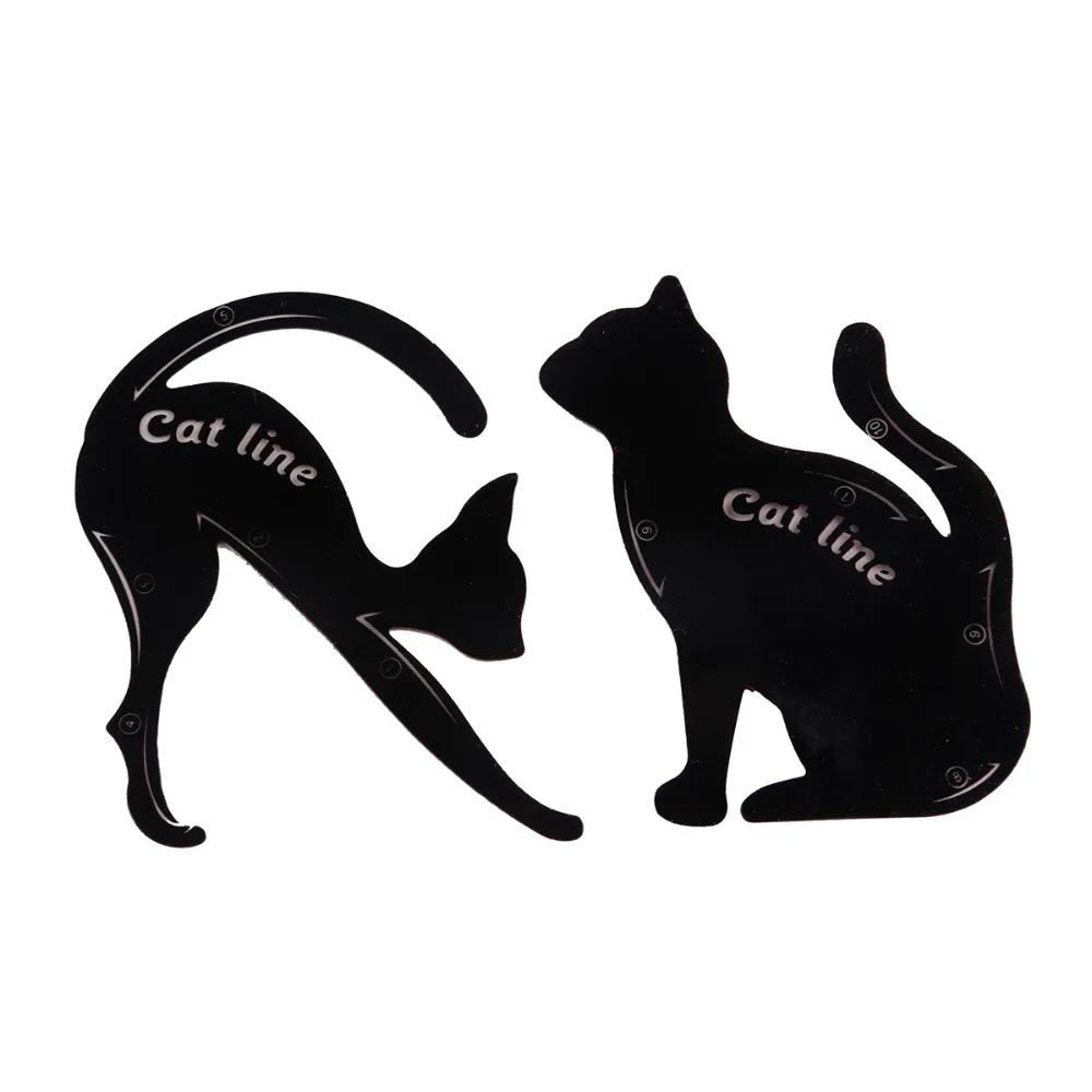 

Women's Fashion 2Pcs Cat Line Stencils Pro Eye Makeup Tool Eyeliner Stencils Template Shaper Model Eyebrows Eyeshadow Wholesale