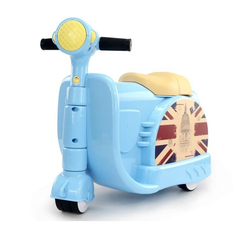

Kids suitcase on wheels children scooter suitcase skateboard carry on trolley case luggage school bag 3D cartoon storage box toy