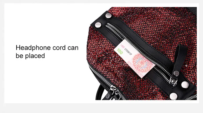 2019 новое качество Блестки рюкзак женский простой мульти-функция сумка для девочек Повседневная стильный рюкзак колледж Ветер