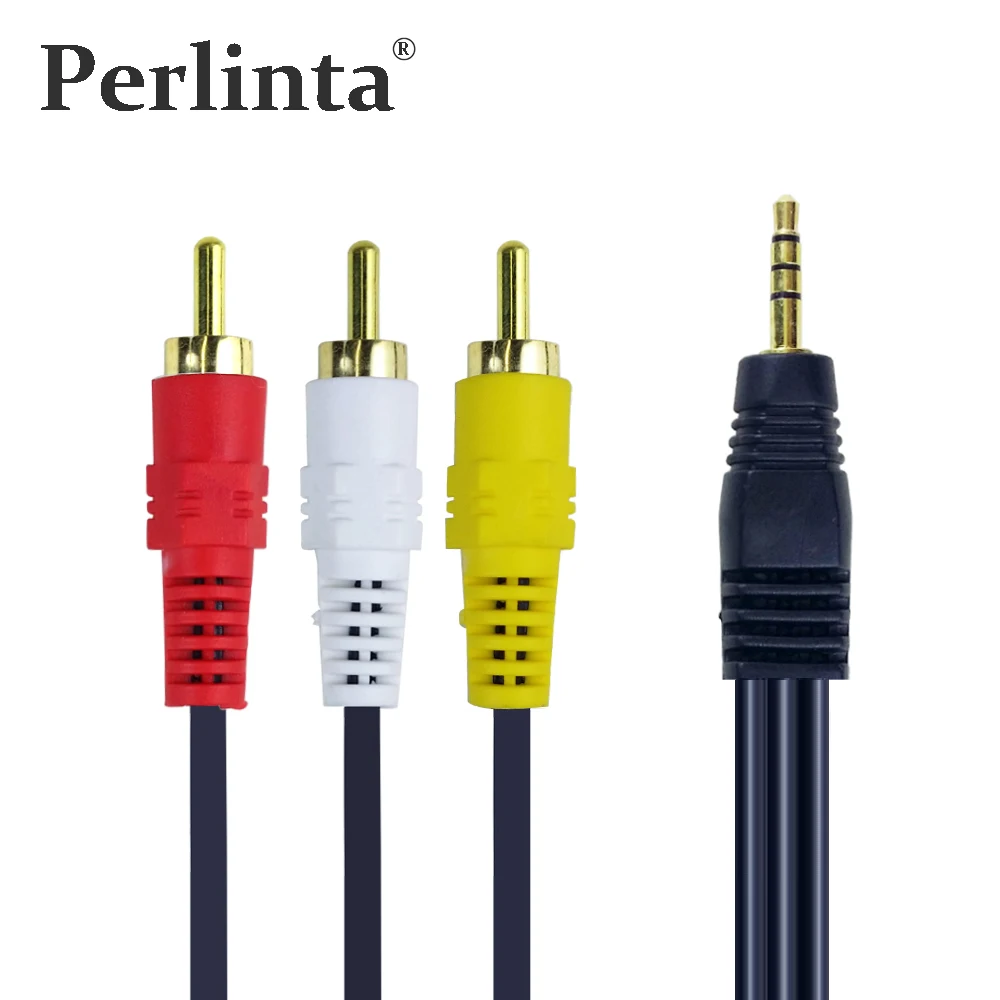 

Perlinta 3.5 mm Jack to 3 RCA Male To Male Audio Converter Video AV Cable 1.5m