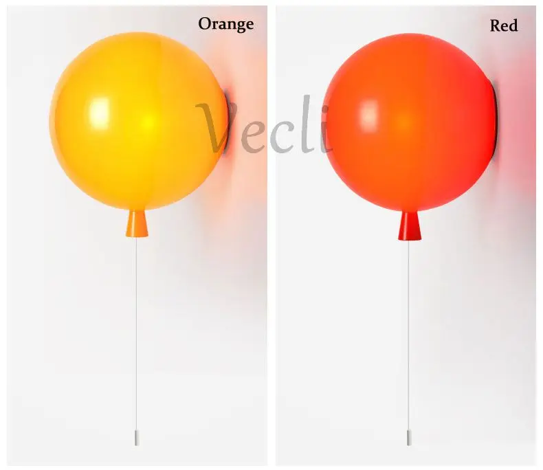 Luminária de Parede com Balões Luminária de Parede Moderna para Quarto Iluminação de Cabeceira Sutiã de Parede Coloridos Acrílica Infantil Varanda 20cm 15 Cheap Luminárias de parede