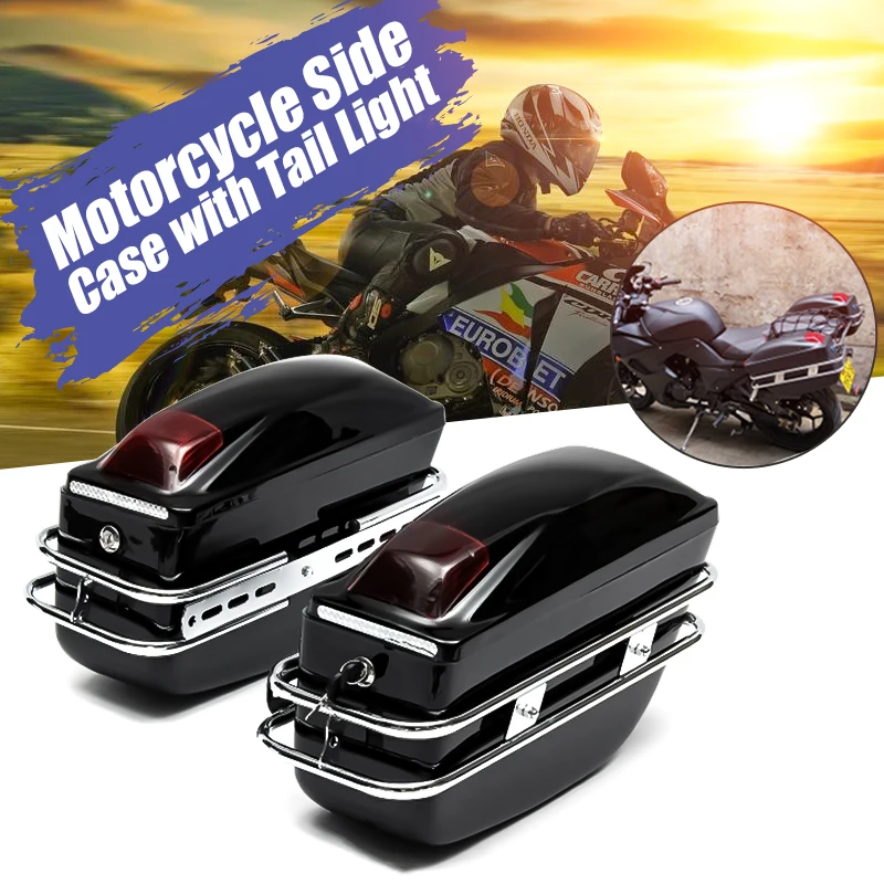 

Mofaner 1 Pair Waterpooof Motorcycle Saddle Bags Retro Large Capacity Motorbike Rear Bags for Harley-Davidson For Honda Cafe