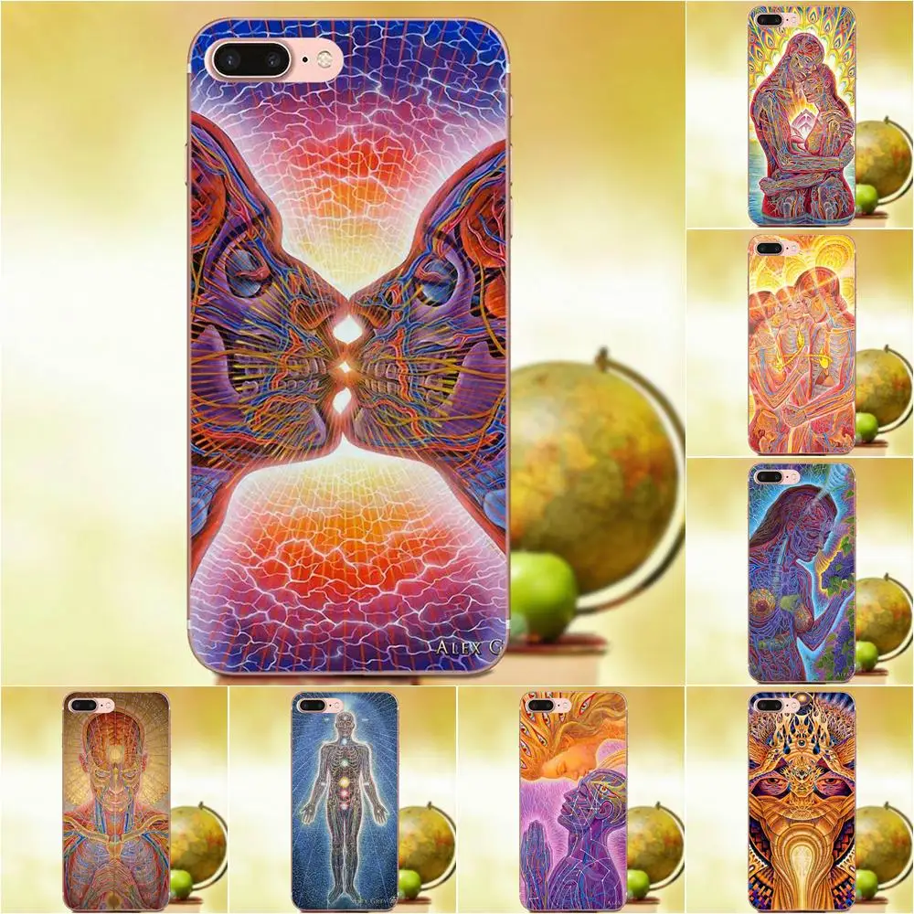 

Qdowpz Soft Capa Alex Grey For Apple iPhone X XS Max XR 4 4S 5 5C 5S SE 6 6S 7 8 Plus