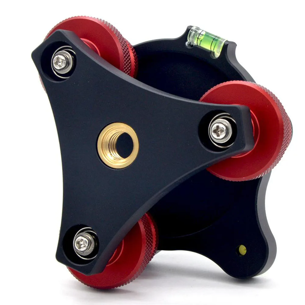 

New Camera Tripod Head Leveling Base Tri-wheel Leveler with Bubble Level 3/8" Screw Load 15kg