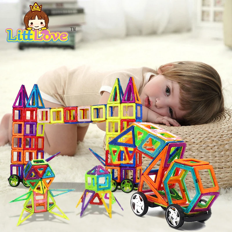Большой размер 58 шт. грузовик магнитные Конструкторы моделирование зданий кирпичи развивающие DIY магнитные дизайнерские блоки игрушки для детей