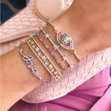 Позолоченный micro pave cz northstar браслет для женщин Шарм подарок на день матери starburst элегантность великолепные ювелирные изделия