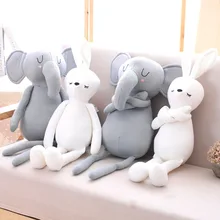 Милые животные, слон, кролик, подушка, мягкая плюшевая детская подушка для спокойного сна, куклы, скандинавские Детские реквизиты для фотосессии, декор для дивана