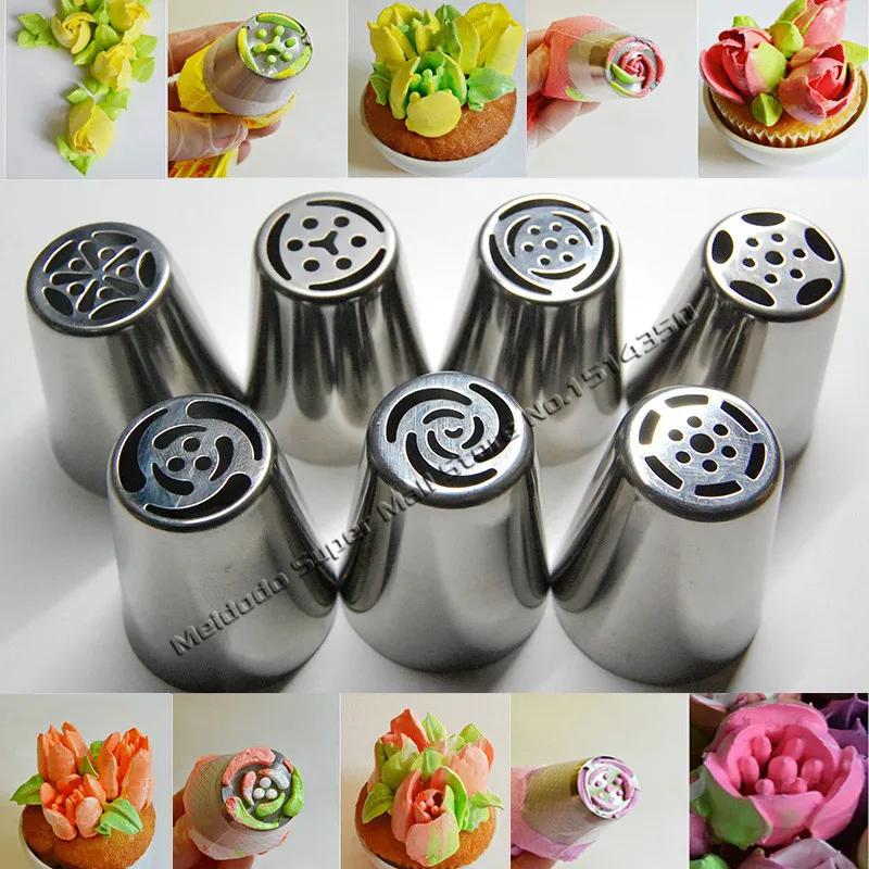 

New Russian Case Tools Nozzle Decorating Tip Russian Piping Tip Sugarcraft Cake Decorating Tools Baking Tools Tulips nozzles