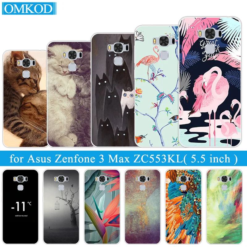 For Asus Zenfone 3 Max ZC553KL Fundas Cover Clear Soft TPU Silicone zc553kl 5.5 inch Flamingos Phone Cases | Мобильные телефоны и