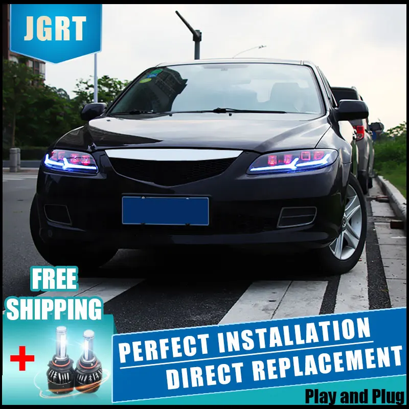 2 шт. светодиодный головной светильник s для Mazda6 2003-2014 Автомобильный с двойной