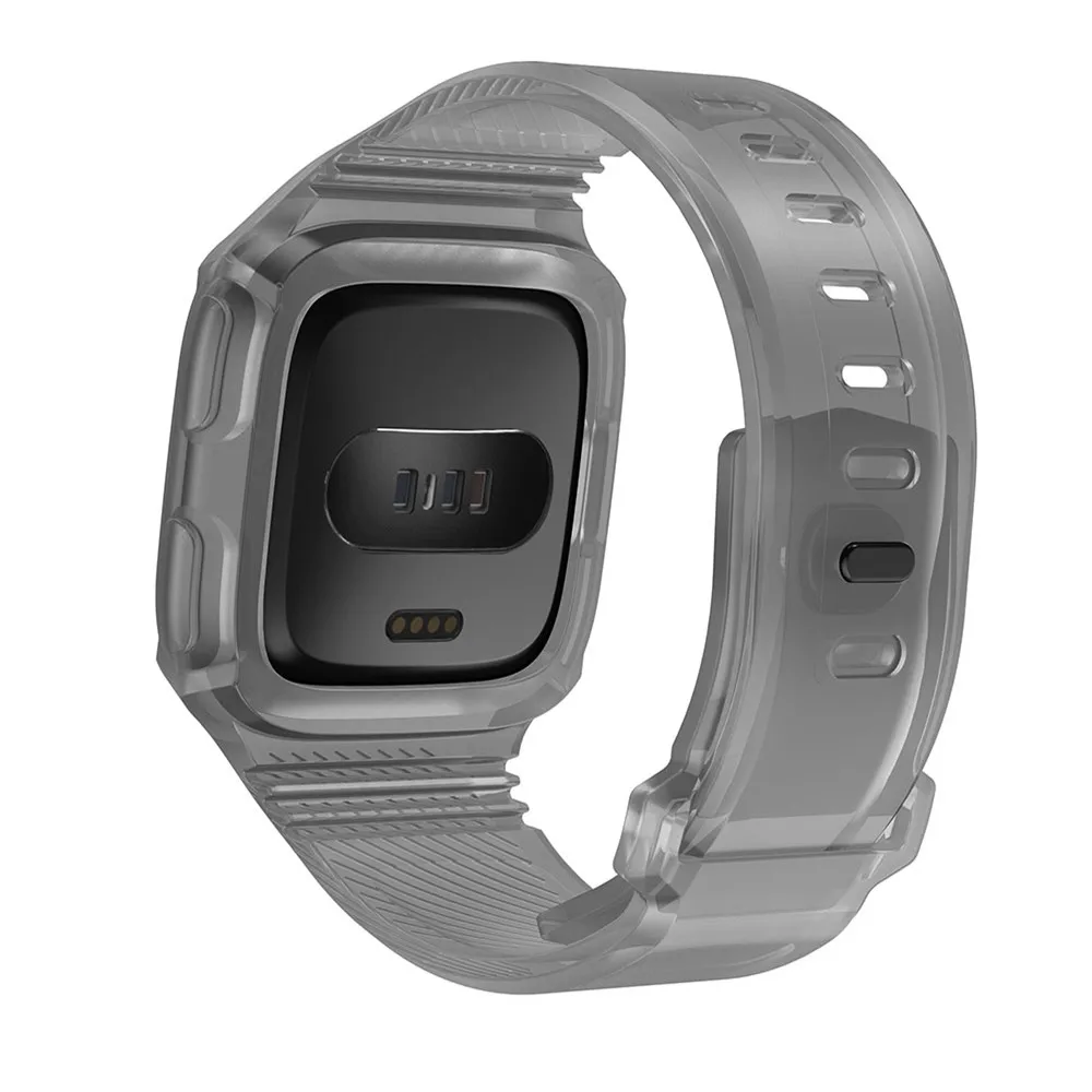 2в1 силикон для Fitbit Versa браслет ремешок на запястье с полным защитным чехлом крышка рамка часы ремешок для Fitbit Versa