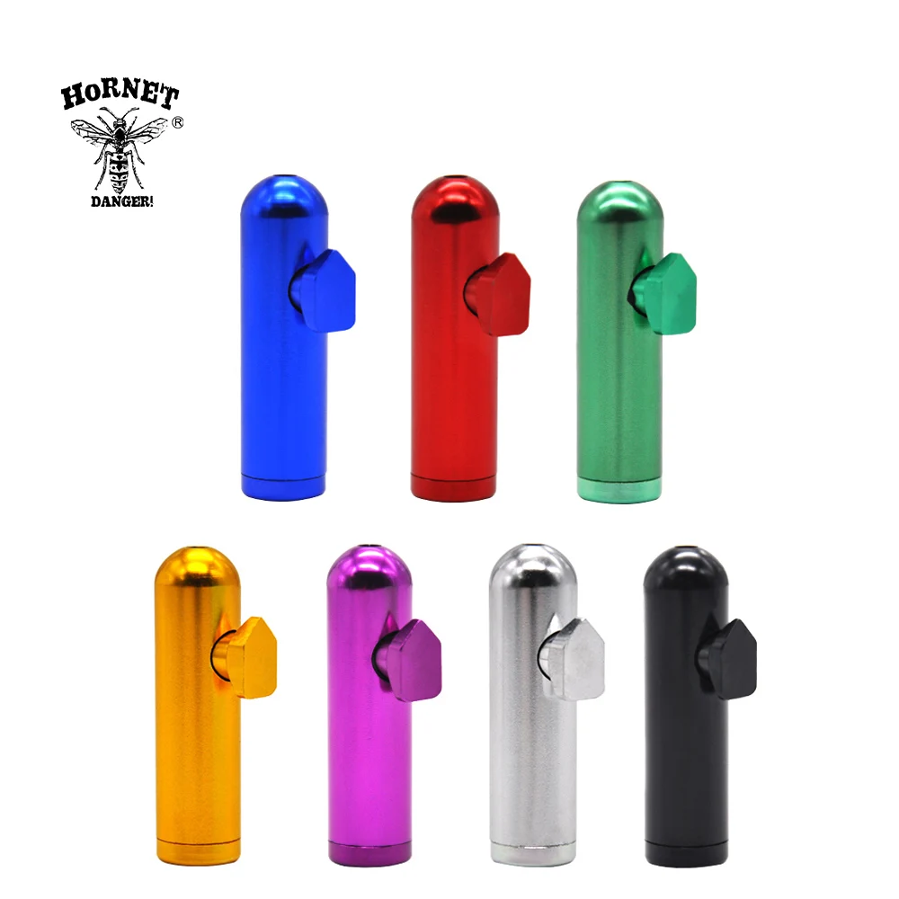 

HORNET Aluminum Round Tip Snorter Sniffer Snuff Snorter Powder Rocket Dispenser Boxes 54MM Metal Snorter Bottle Nasal Box