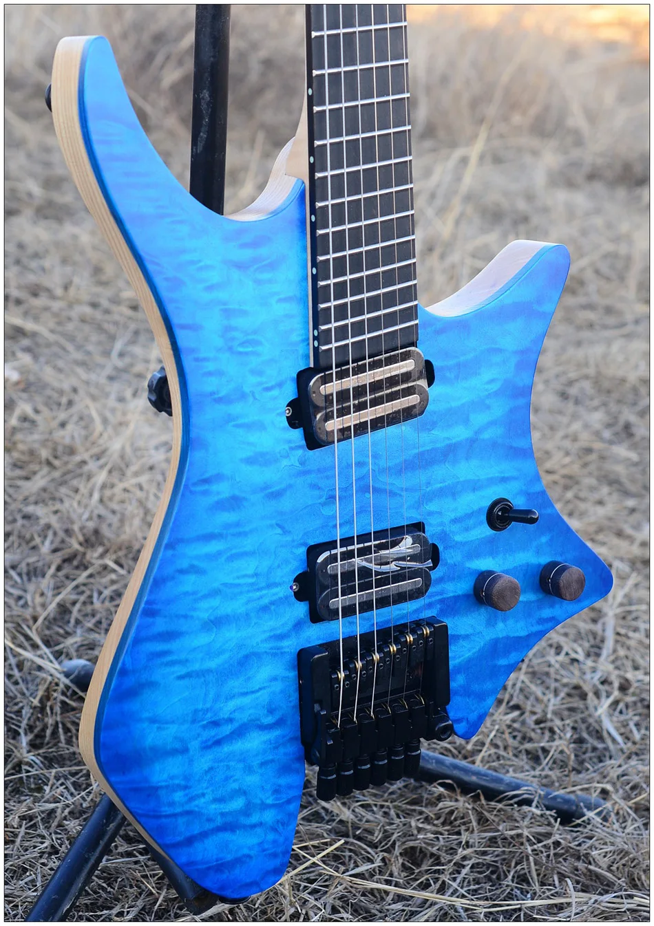 2019 Fanned Fret guitars Headless guitar style Model Blue burst Color