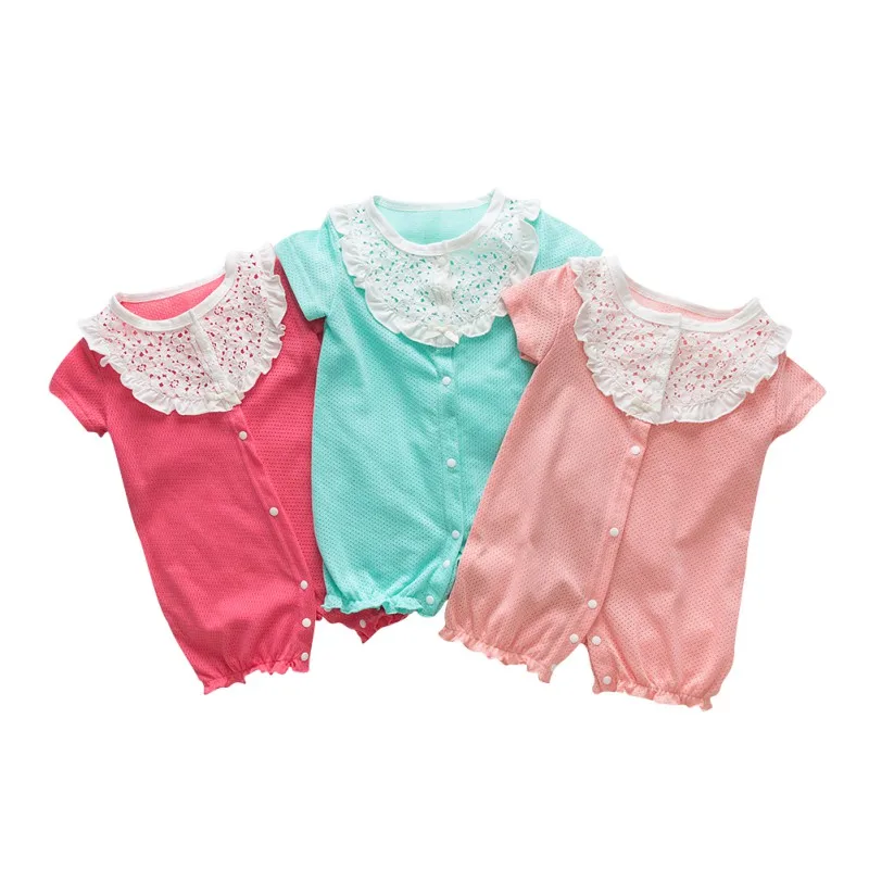 

Summer Baby Baby Breathable Lace Jumpsuit Jumpsuit Cotton Material Soft Baby Single Piece Climbing Suit Multicolor Optional