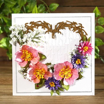 

Heart Flowers Branch Metal Cutting Dies for DIY Craft Making Card Scrapbooking Decorative Embossing Stencils