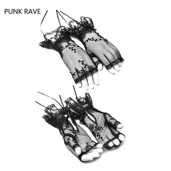 

New One Pair Punk Rave Casual Black Lace Floral Party Women Gloves Gothic WS247