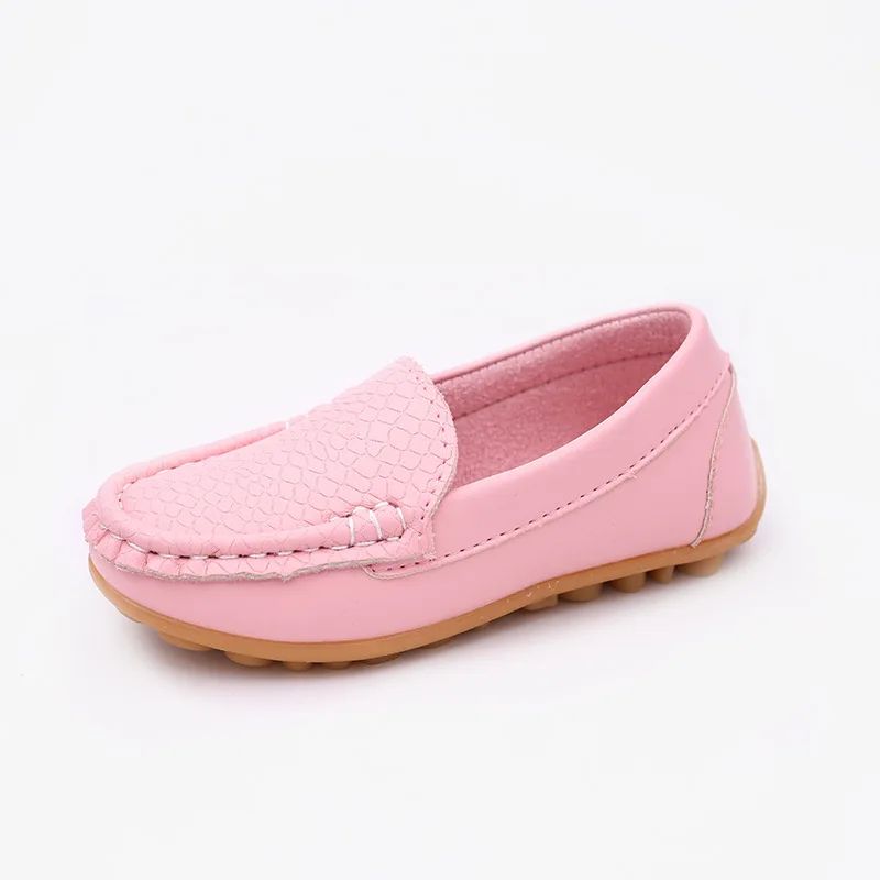 Весенняя детская обувь для девочек кожаные сандалии для мальчиков слипоны Лоферы мягкая подошва обувь для малышей на плоской подошве модные детские кроссовки размер 21-36 - Цвет: Розовый