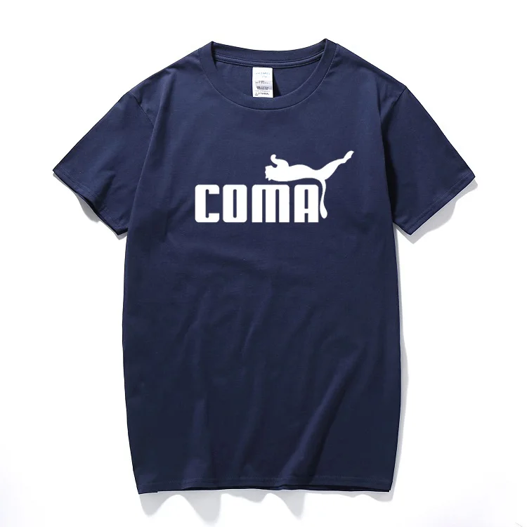Мужская футболка с логотипом Coma, пародия, крутая трендовая пародия, комедийная шутка, топы, Забавные футболки, хлопковая футболка с коротким рукавом, мужская одежда