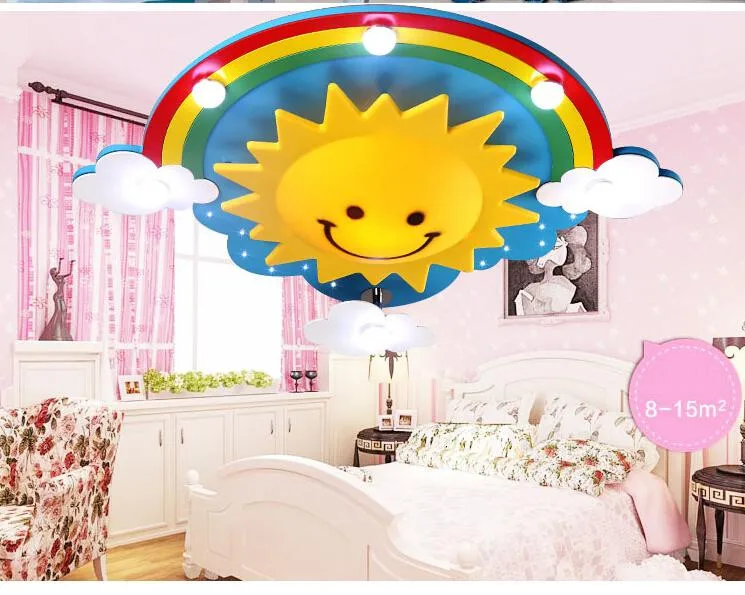 Новая мода современный милый солнце Радуга светодиодный мерцающий облако ребенок Детский потолочный светильник лампа освещение спальня гостиная