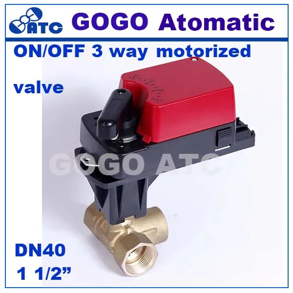 GOGO DN40 G11/" 8 нм вкл/выкл моторизованный клапан 3 способ смешивания потока Электрический шаровой клапан для системы HVAC AC220V