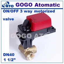 GOGO DN40 G11/" 8 нм вкл/выкл моторизованный клапан 3 способ смешивания потока Электрический шаровой клапан для системы HVAC AC220V