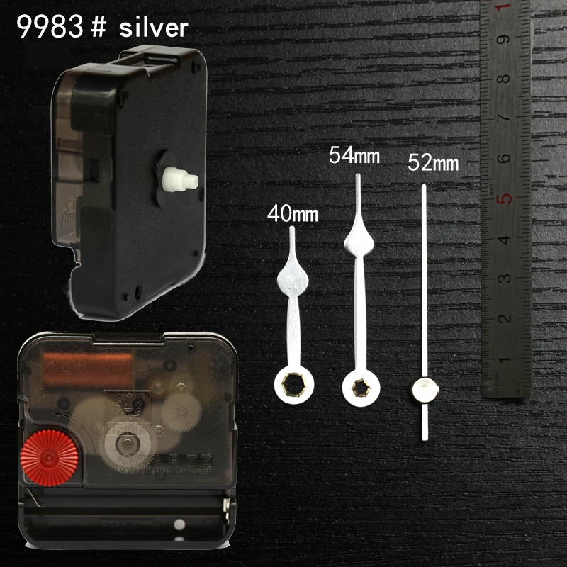 12888SA Snap In Type wall clock mechanism with 9983 silver hands