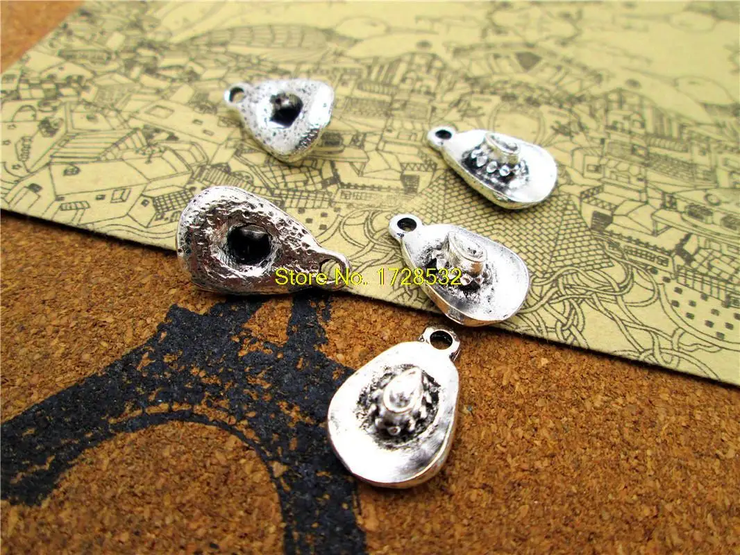 

15pcs--20*13mm Antique silver hat charms cowboy hat Charms Pendants