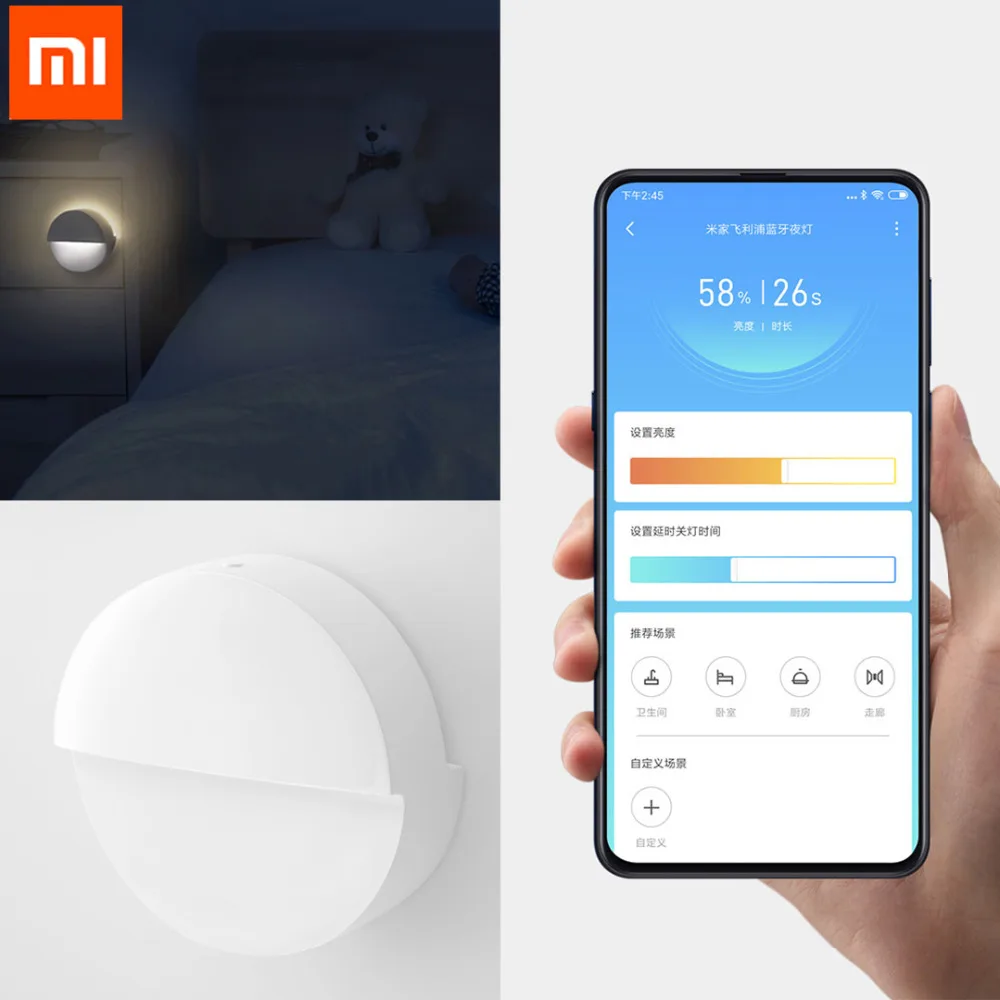 

Xiaomi Mijia Bluetooth Night Light LED Induction Smart Night Lamp Infrared Remote Control Body Sensor For Family Mi home APP