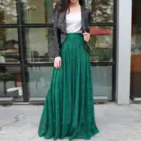 2018 Vintage Lange Spitze Röcke EINE Linie Chic Bodenlangen Mode Frauen Röcke Nach Maß Exquisite Party Röcke