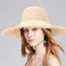 GEMVIE Классическая соломенная шляпа летние шляпы для женщин рафия тканые Большие Полями солнечные шляпы для дам пляжная Панама Регулируемый головной убор размеры