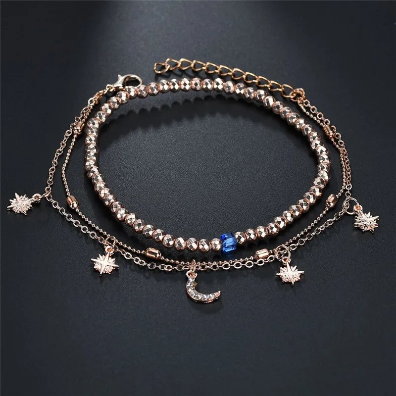 Ножной браслет LETAPI в богемном стиле с хрустальными бусинами для женщин на ногу