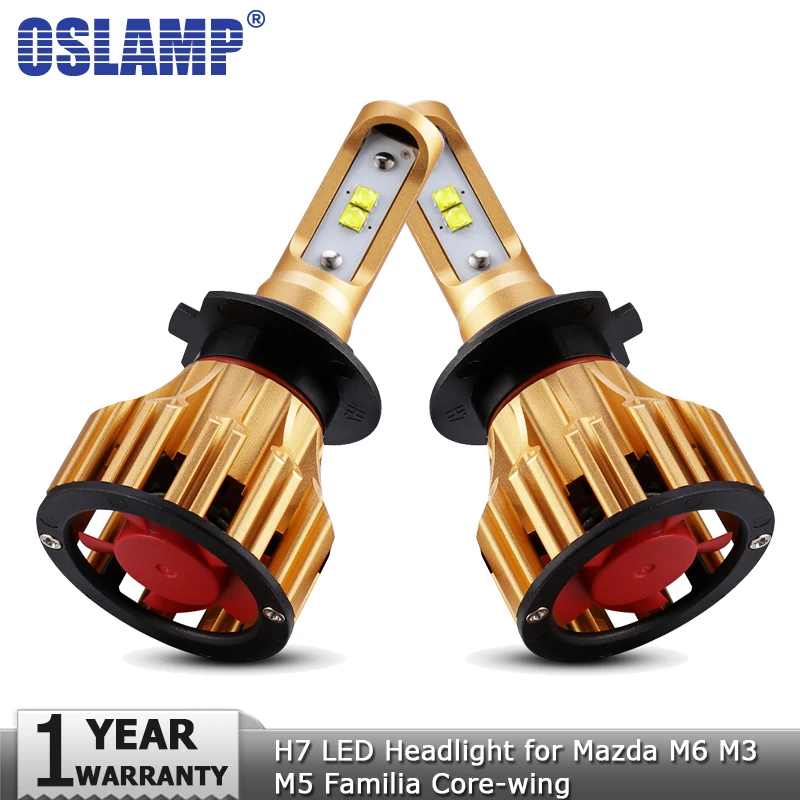 Oslamp H7 светодио дный фар автомобиля луковицы 70 Вт 7000LM автомобильный СВЕТОДИОД SMD фары автомобиля лампочки 12 В 24 В для Mazda m6 M3 M5 Familia Core-крыло
