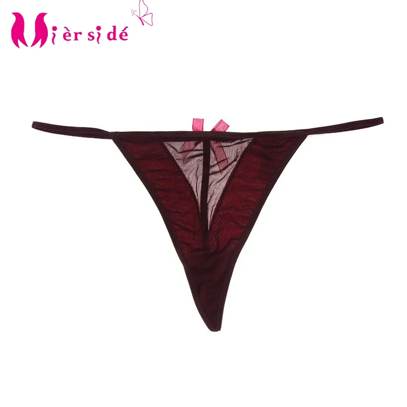 Женское нижнее белье Mierside TH08 прозрачные стринги с бантом S/M/L/XL/XXL/3XL/4XL/5XL|transparent